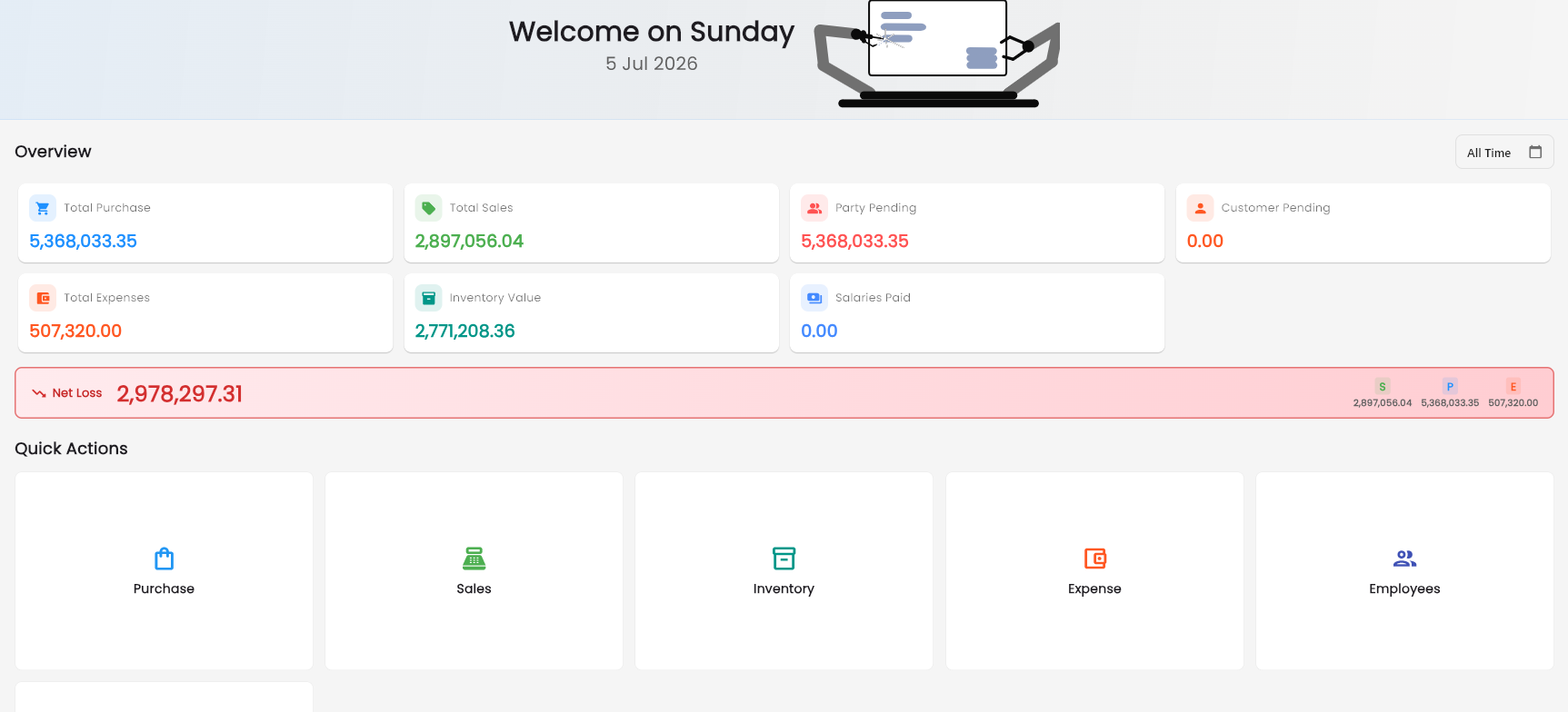 Virtual Manager desktop dashboard with overview stats and quick actions